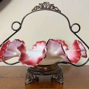 Antique Silverplate Bride’s Basket by Warren Silver Plate Company New York